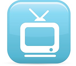 具有天線元件光澤圖標(biāo)電視