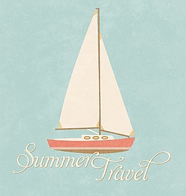夏季旅游設計的帆船