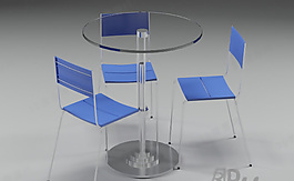 3D桌椅組合模型