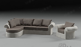 3D多人沙發(fā)模型