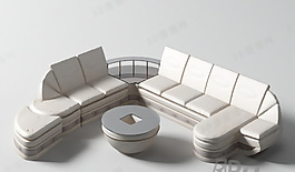 3D多人沙發(fā)模型