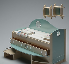 3D兒童床模型