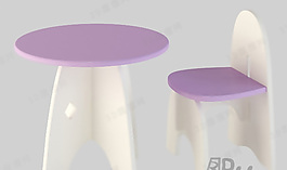 3D桌椅組合模型