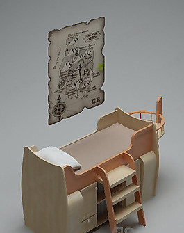 3D多功能床模型