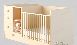 3D嬰兒床模型