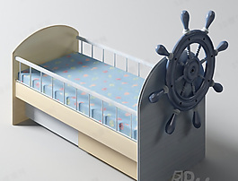 3D嬰兒床模型