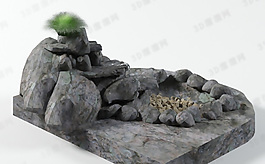 3D假山模型