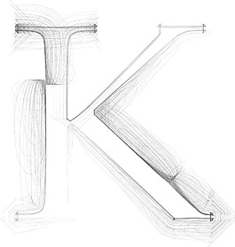 手繪字體字母K矢量插畫