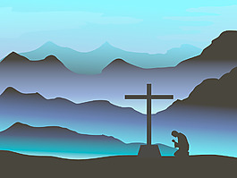 男人祈禱與背景