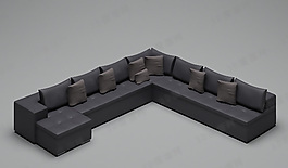 3D多人沙發(fā)模型
