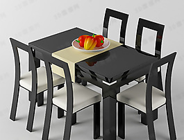 3D桌椅组合模型