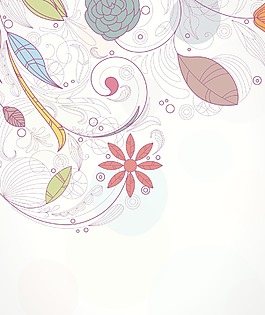 復(fù)古花卉背景矢量插畫