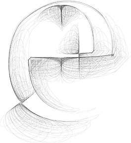 手繪字體字母E矢量插畫