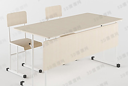 3D桌椅組合模型