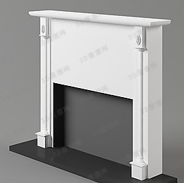 3D壁爐模型