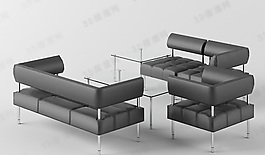 3D沙發茶幾組合模型