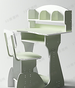 3D桌椅组合模型