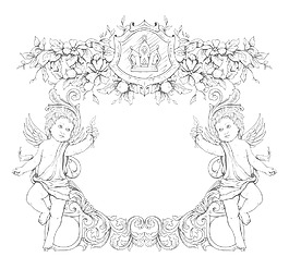天使的維多利亞時(shí)代的框架向量