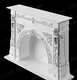 3D壁爐模型