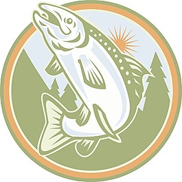 斑點斑點鱒魚魚跳