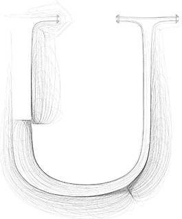 手繪字體字母U矢量插畫