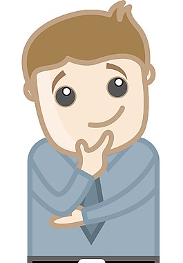人在一個新的想法和計劃思考企業辦公的卡通人物