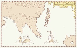 老式地圖的島嶼