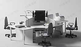 3D桌椅組合模型