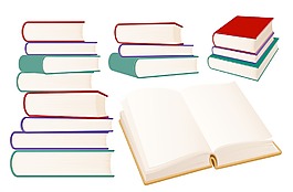 在白色背景矢量插畫書棧
