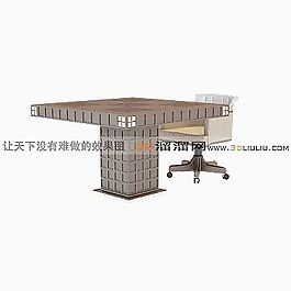 3D桌椅组合模型