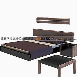 3D雙人床模型