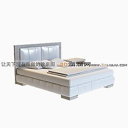 3D雙人床模型