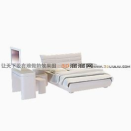 3D雙人床模型