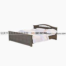 3D雙人床模型