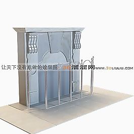 3D壁爐模型