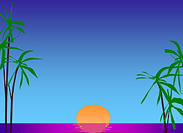 清新的明月风景PPT模板