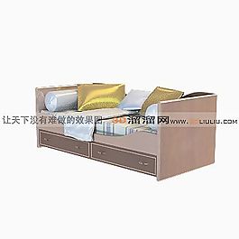 3D單人床模型