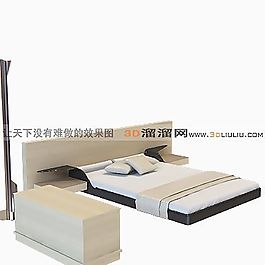 3D雙人床模型