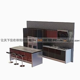3D廚房組合模型
