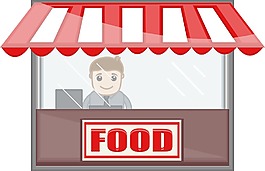 食品店卡通商業(yè)矢量字符