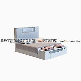 3D雙人床模型