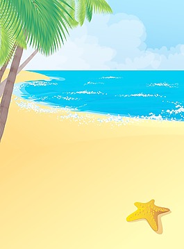 熱帶海灘背景矢量