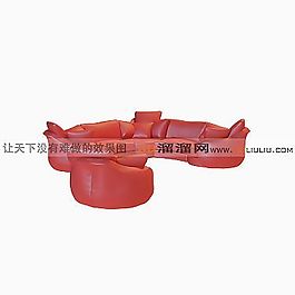 3D多人沙發(fā)模型