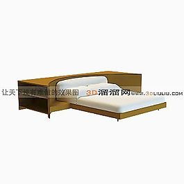 3D雙人床模型