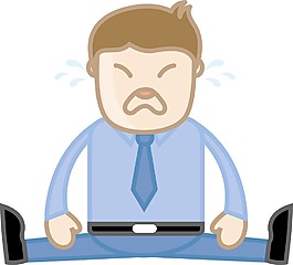 男人哭-期限概念辦公企業的卡通人物