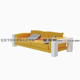 3D多人沙發(fā)模型
