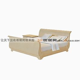 3D雙人床模型