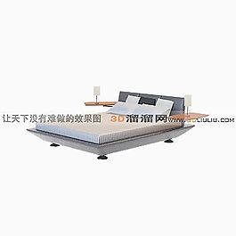 3D雙人床模型