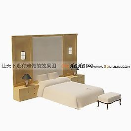 3D雙人床模型