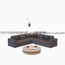 3D沙發(fā)茶幾組合模型